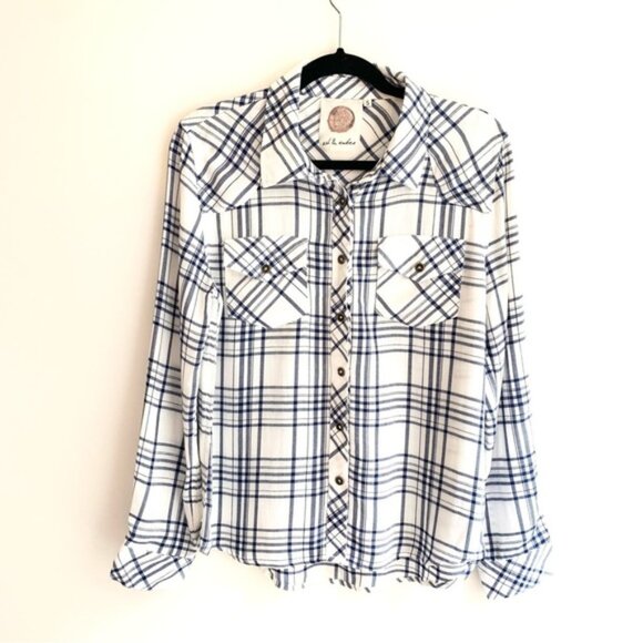 Anthropologie Ash and Ember Button Down Shirt Plaid Flannel Size XS - Picture 4 of 15
